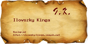 Ilovszky Kinga névjegykártya