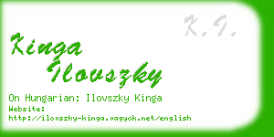 kinga ilovszky business card